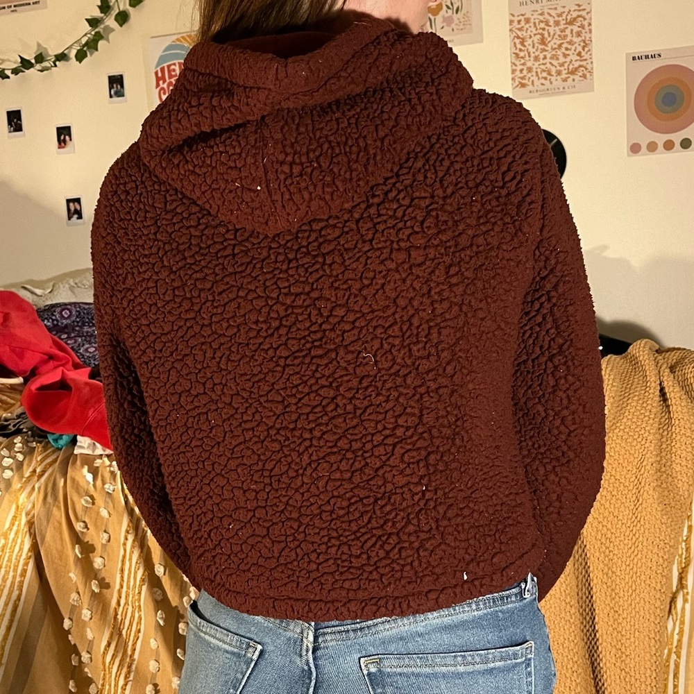 Sherpa cropped hoodie - Picture 2 of 3